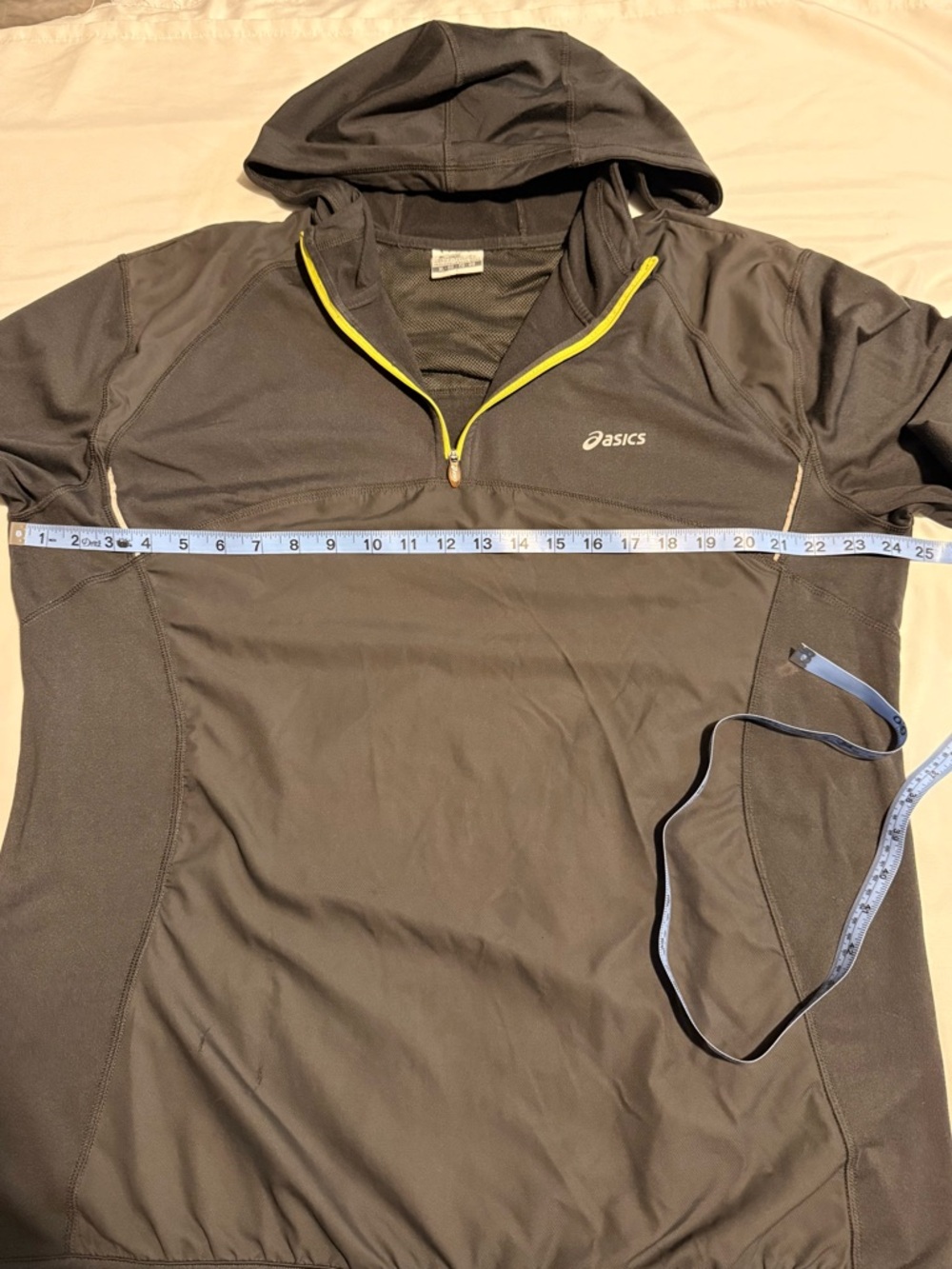 ASICS Men's 1/4 Zip Gray Long Sleeve Running Hoodie Size XL  Polyester - Picture 3 of 5